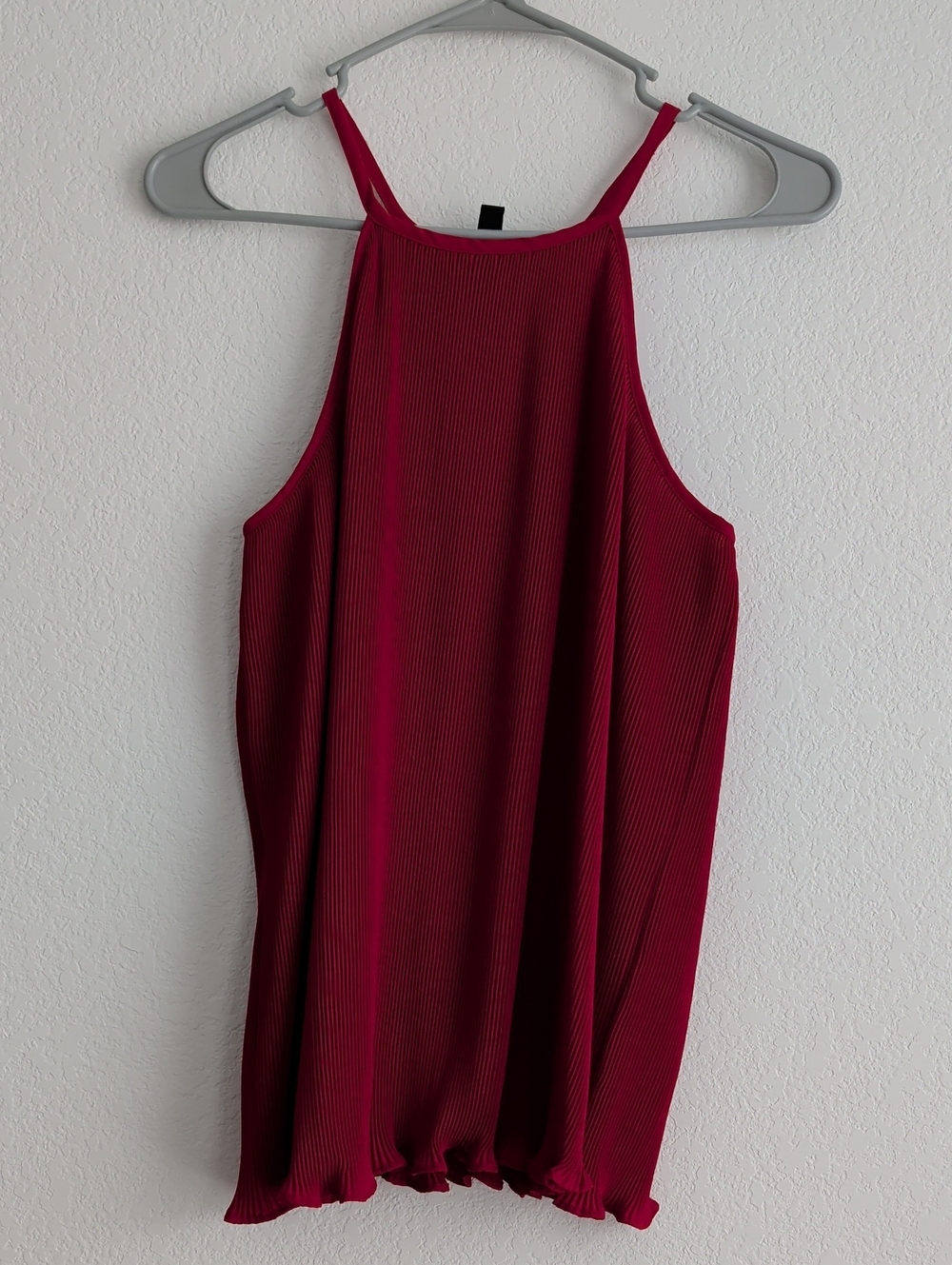Banana Republic Ribbed High-Neck Tank Top - Burgundy